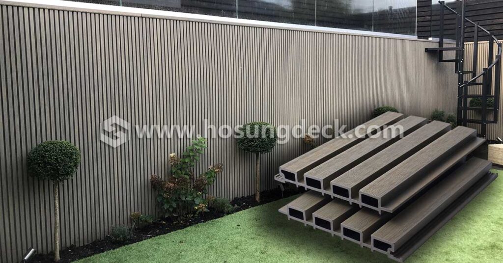 premium wpc composite slatted cladding board fluted panels-HOSUNG WPC