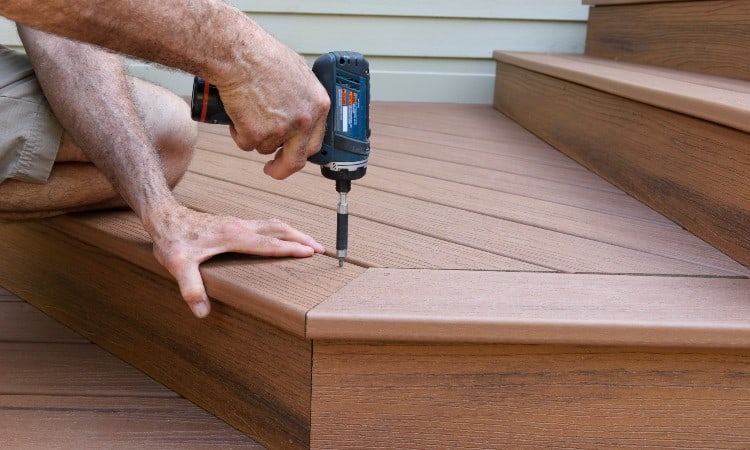 WPC decking installation - end cover